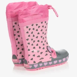 Girls Pink Cat Rain Boots
