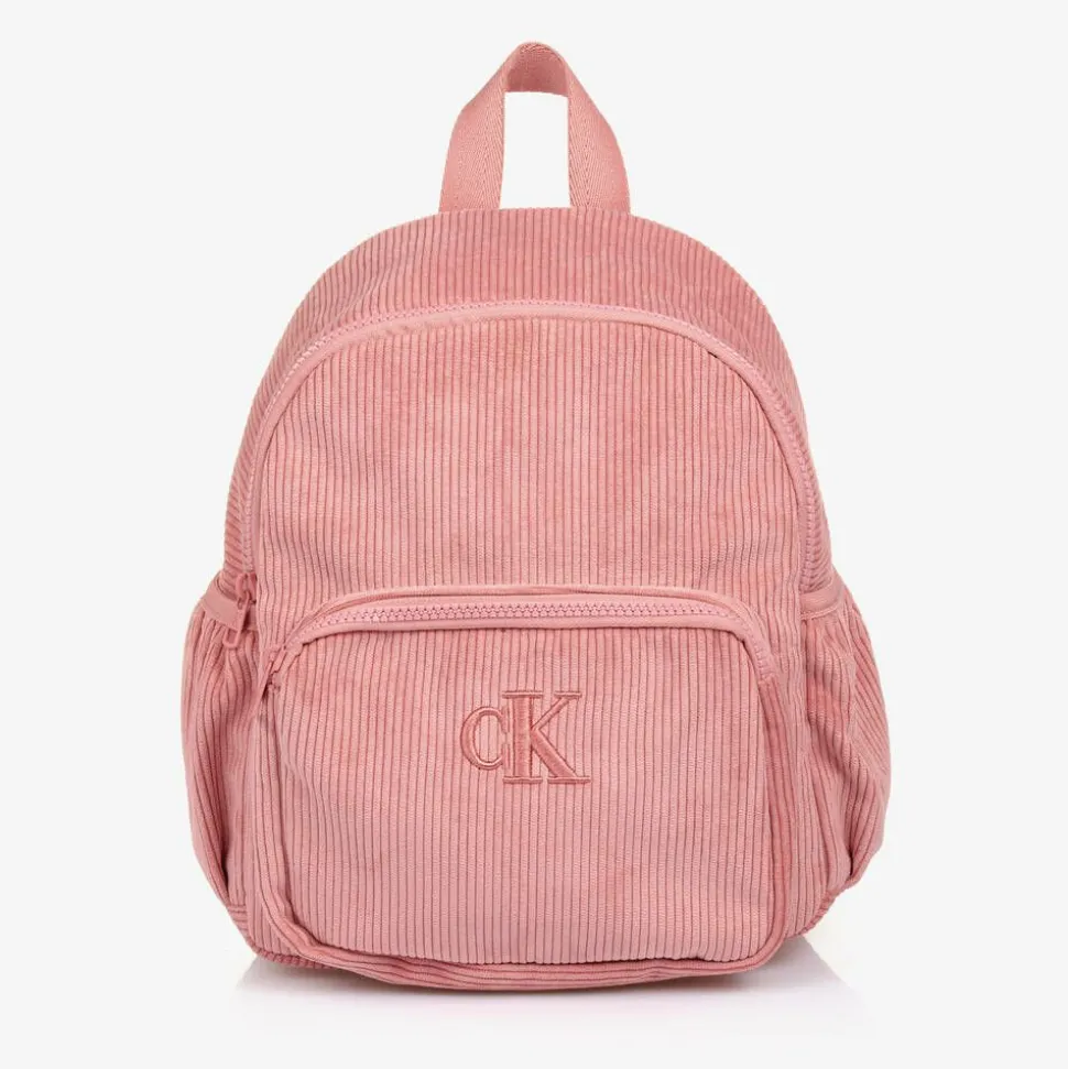 Girls Pink Corduroy Backpack (30cm)