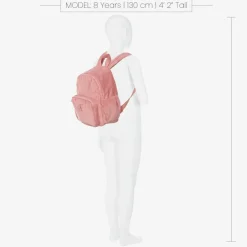 Girls Pink Corduroy Backpack (30cm)