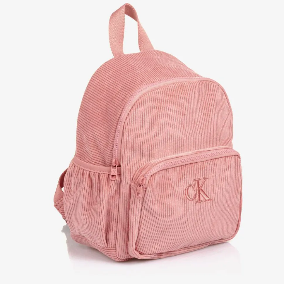 Girls Pink Corduroy Backpack (30cm)