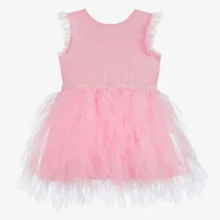 Girls Pink Cotton & Tulle Dress
