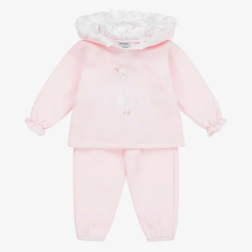 Girls Pink Cotton Duck Tracksuit