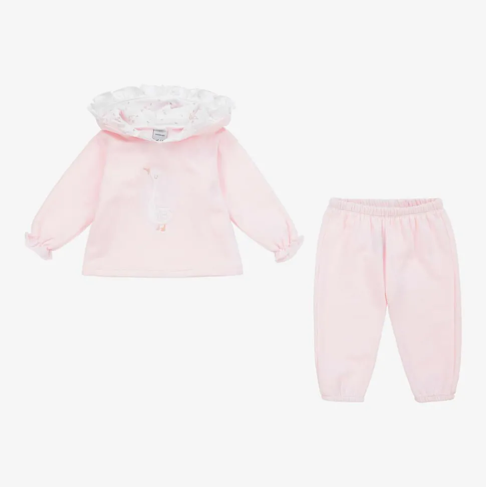 Girls Pink Cotton Duck Tracksuit