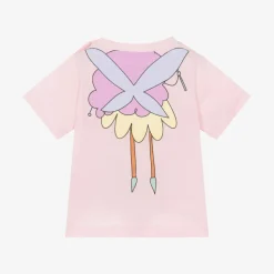 Girls Pink Cotton Fairy T-Shirt
