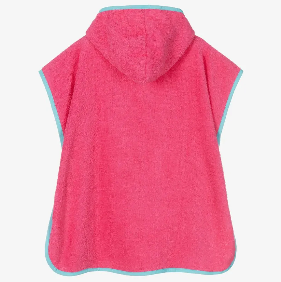 Girls Pink Cotton Flamingo Poncho Towel