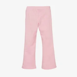 Girls Pink Cotton Flared Joggers