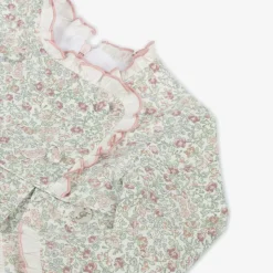 Girls Pink Cotton Floral Dress