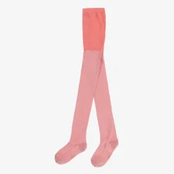 Girls Pink Cotton Glitter Tights