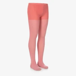 Girls Pink Cotton Glitter Tights