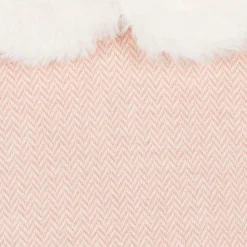 Girls Pink Cotton Herringbone Dress