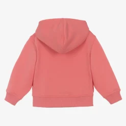 Girls Pink Cotton Hoodie