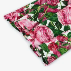 Girls Pink Cotton Jersey Floral Dress