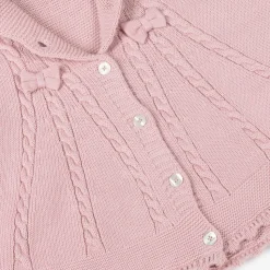 Girls Pink Cotton Knit Cape