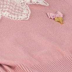 Girls Pink Cotton Knit Sweater