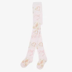 Girls Pink Cotton Knit Tights