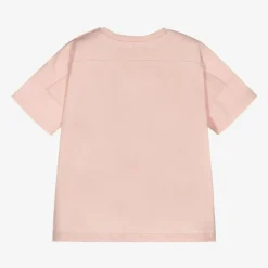 Girls Pink Cotton Logo T-Shirt