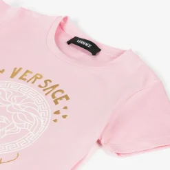 Girls Pink Cotton Medusa T-Shirt