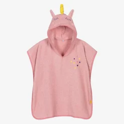 Girls Pink Cotton Poncho Towel