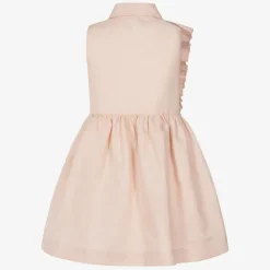 Girls Pink Cotton Shirt Dress