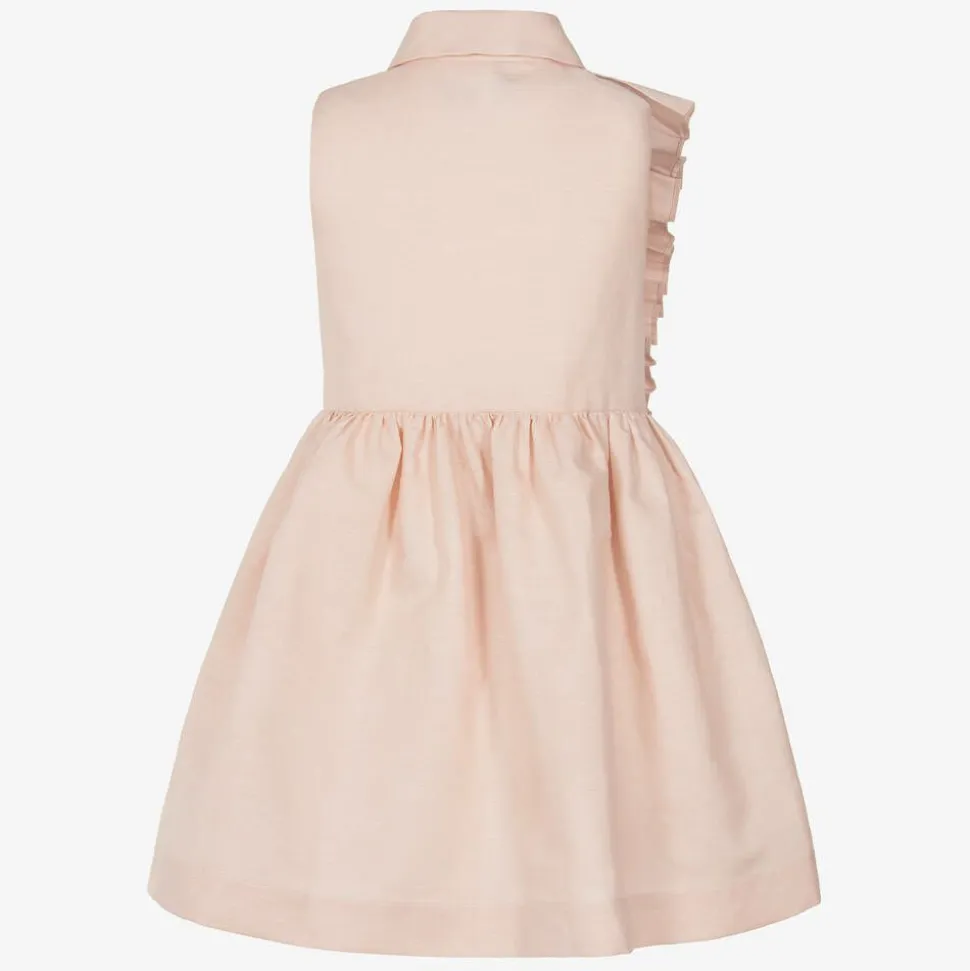 Girls Pink Cotton Shirt Dress