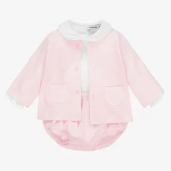 Girls Pink Cotton Shorts Set