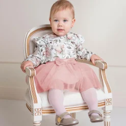 Girls Pink Cotton Skirt Set