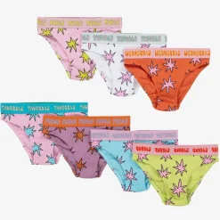 Girls Pink Cotton Star Knickers (7 Pack)
