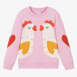 Girls Pink Cotton Sweatshirt