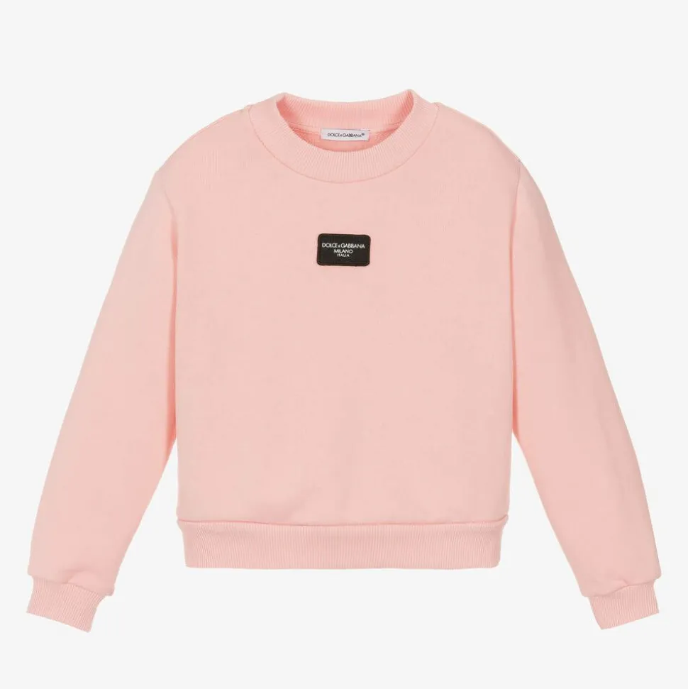 Girls Pink Cotton Sweatshirt