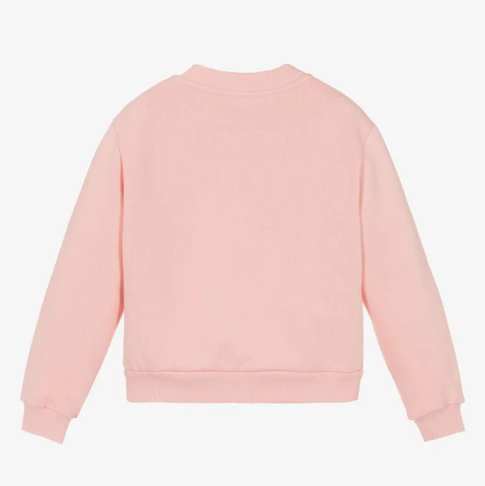 Girls Pink Cotton Sweatshirt