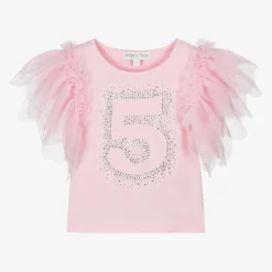 Girls Pink Cotton 5th Birthday T-Shirt