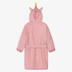 Girls Pink Cotton Towelling Bathrobe