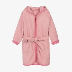 Girls Pink Cotton Towelling Bathrobe
