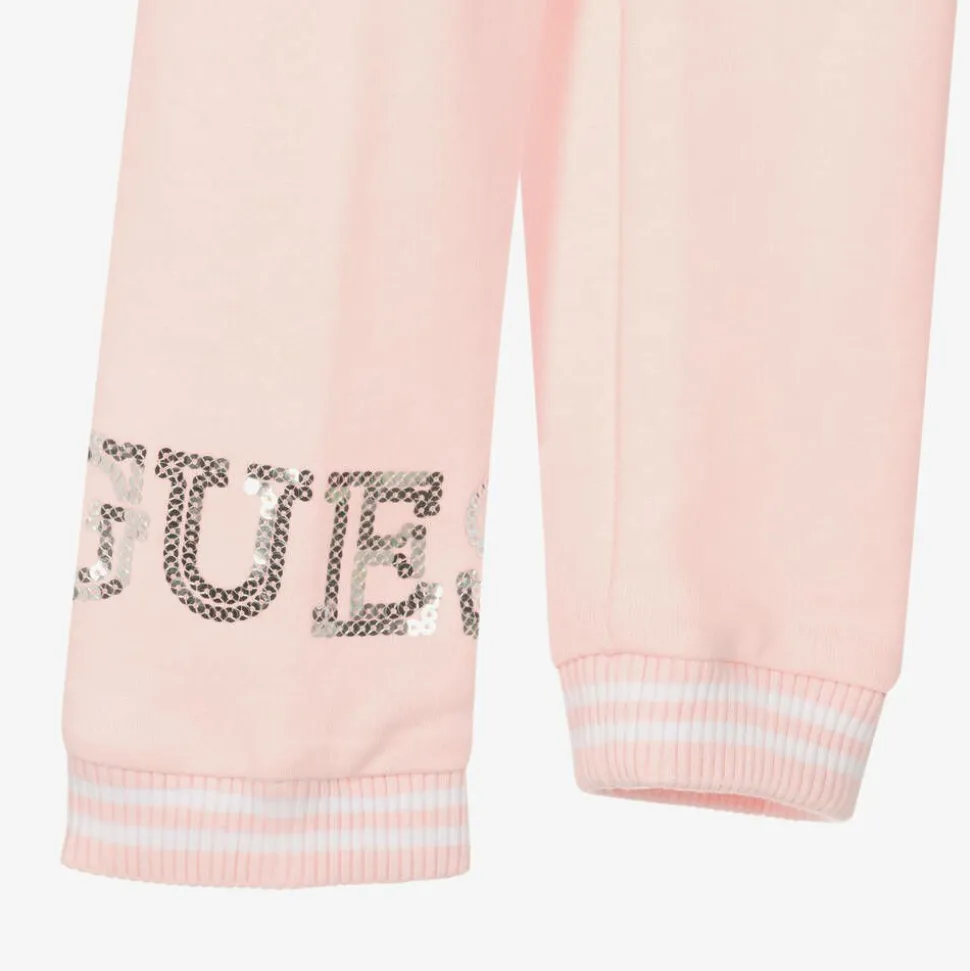 Girls Pink Cotton Tracksuit
