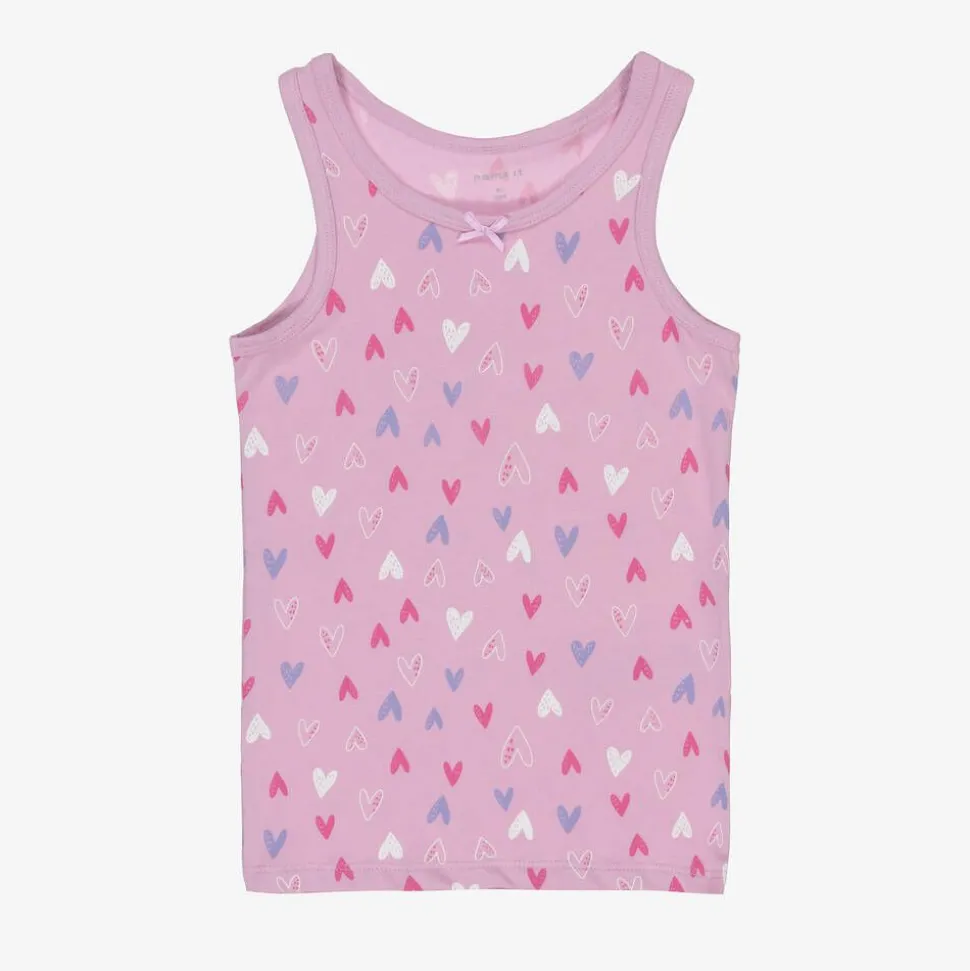 Girls Pink Cotton Vests (2 Pack)