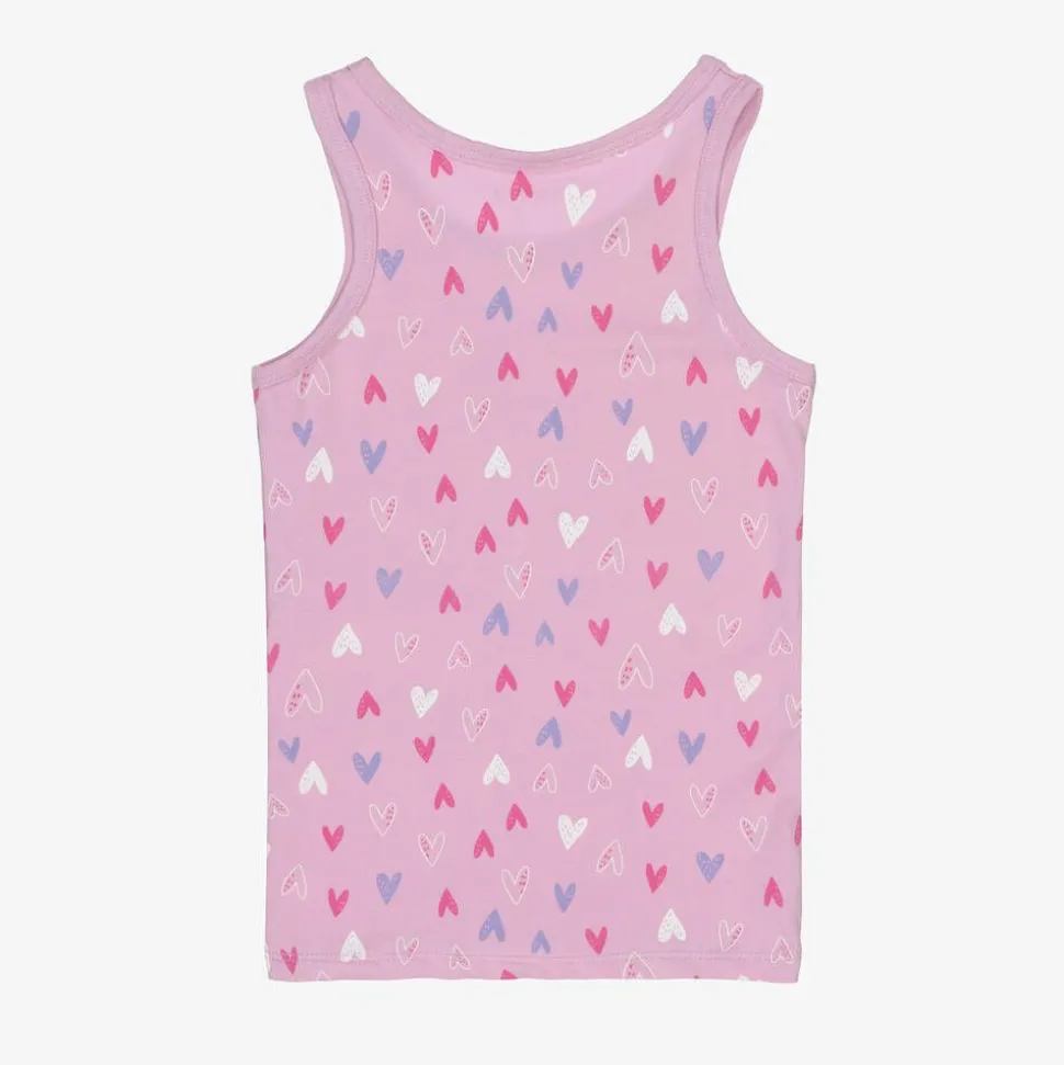 Girls Pink Cotton Vests (2 Pack)
