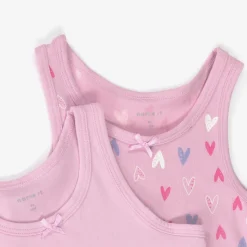 Girls Pink Cotton Vests (2 Pack)