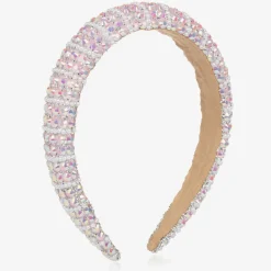 Girls Pink Diamanté Padded Hairband