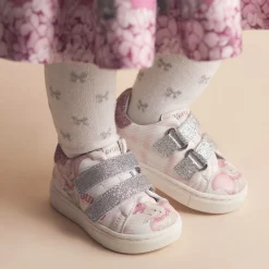 Girls Pink Disney Velcro Trainers
