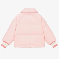 Girls Pink Down Padded Puffer Jacket
