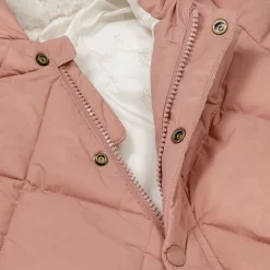Girls Pink Down Padded Snowsuit
