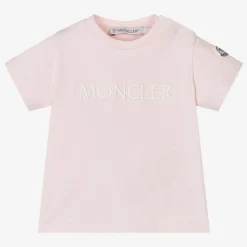Girls Pink Embroidered Cotton T-Shirt
