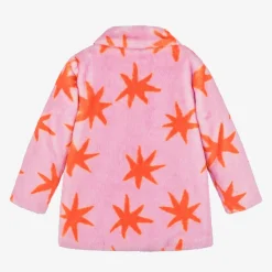 Girls Pink Faux Fur Cosmic Stars Coat
