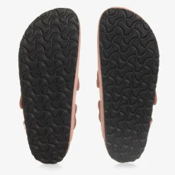 Girls Pink Faux Leather Clog Sandals