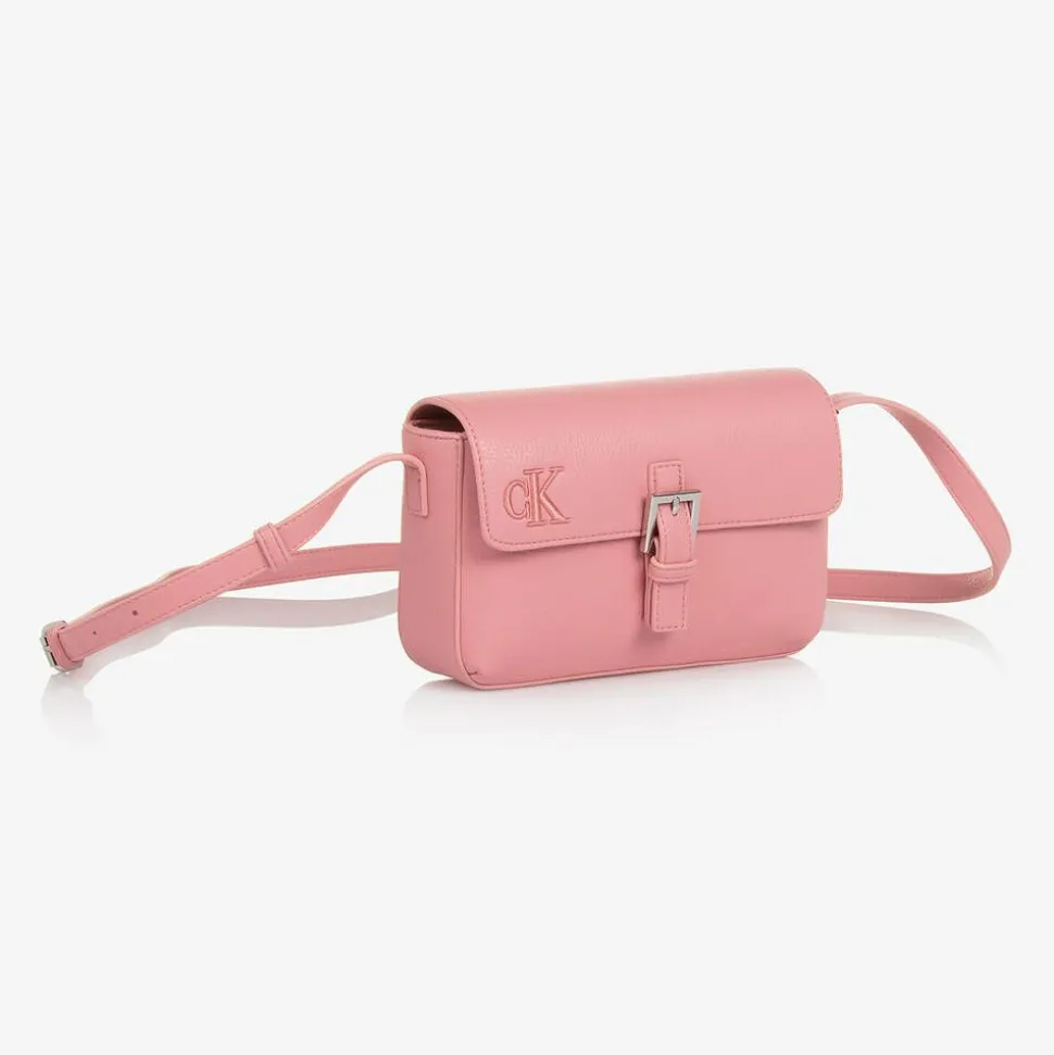 Girls Pink Faux Leather Handbag (20cm)