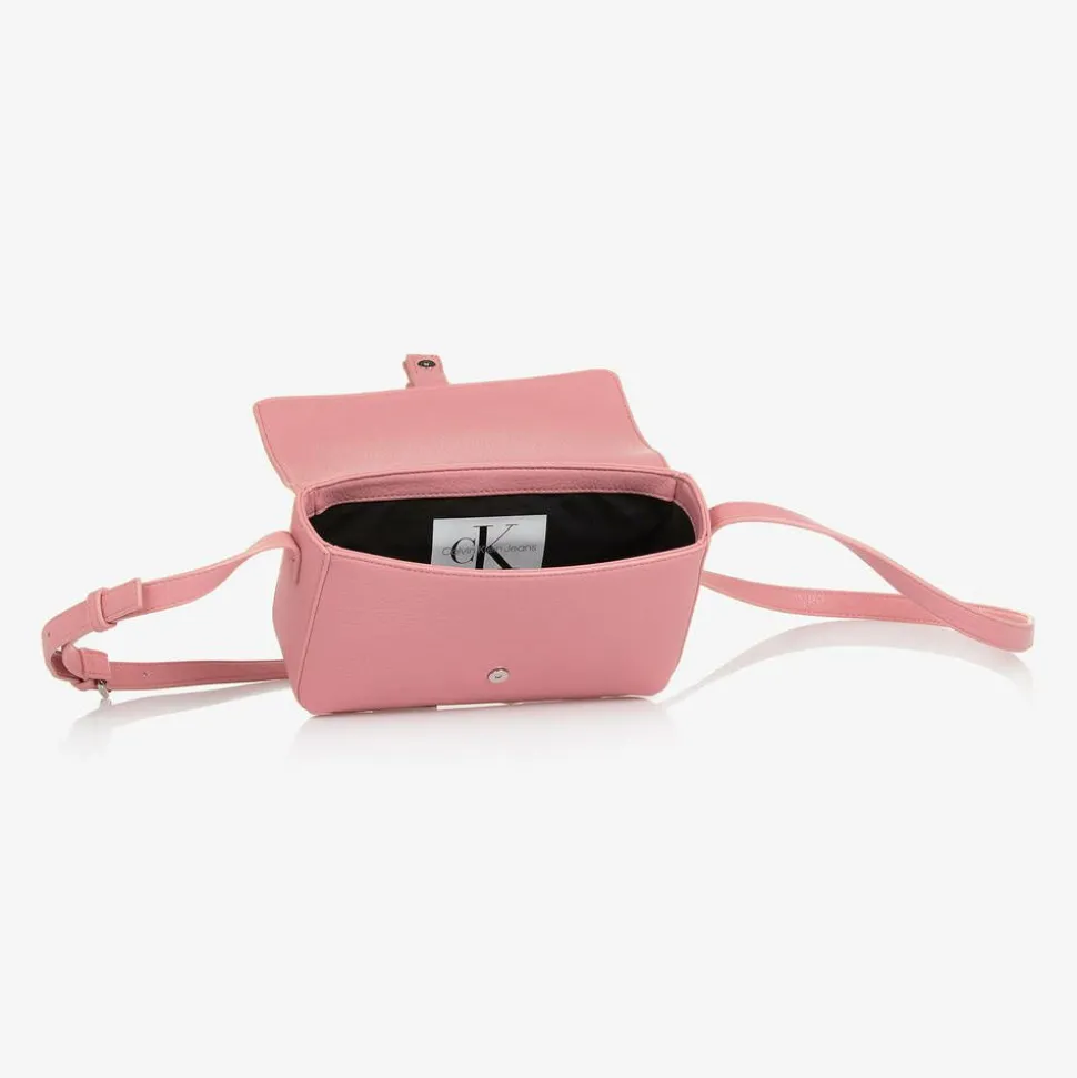 Girls Pink Faux Leather Handbag (20cm)