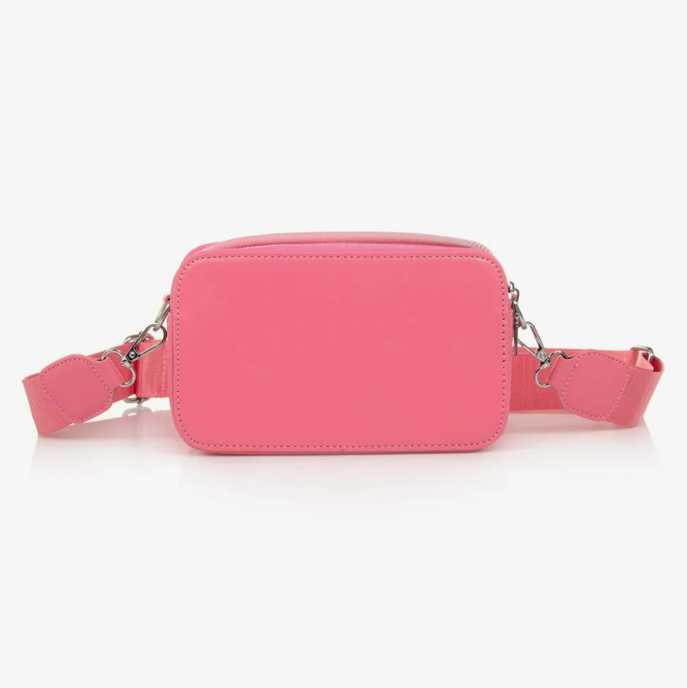 Girls Pink Faux Leather Shoulder Bag (19cm)