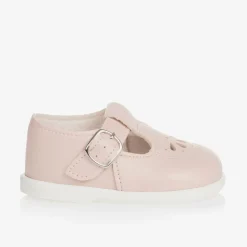Girls Pink Faux Leather T-Bar Shoes
