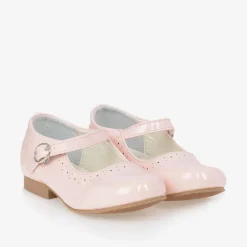 Girls Pink Faux Patent Leather Shoes