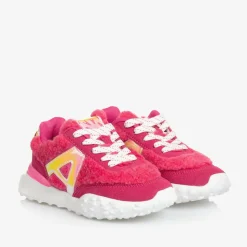 Girls Pink Fleece Trainers